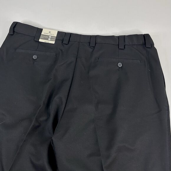 NWT Oak Hill 44 x 28 Microfiber Flat Front Dress Pants Black 100% Polyester - Picture 4 of 5